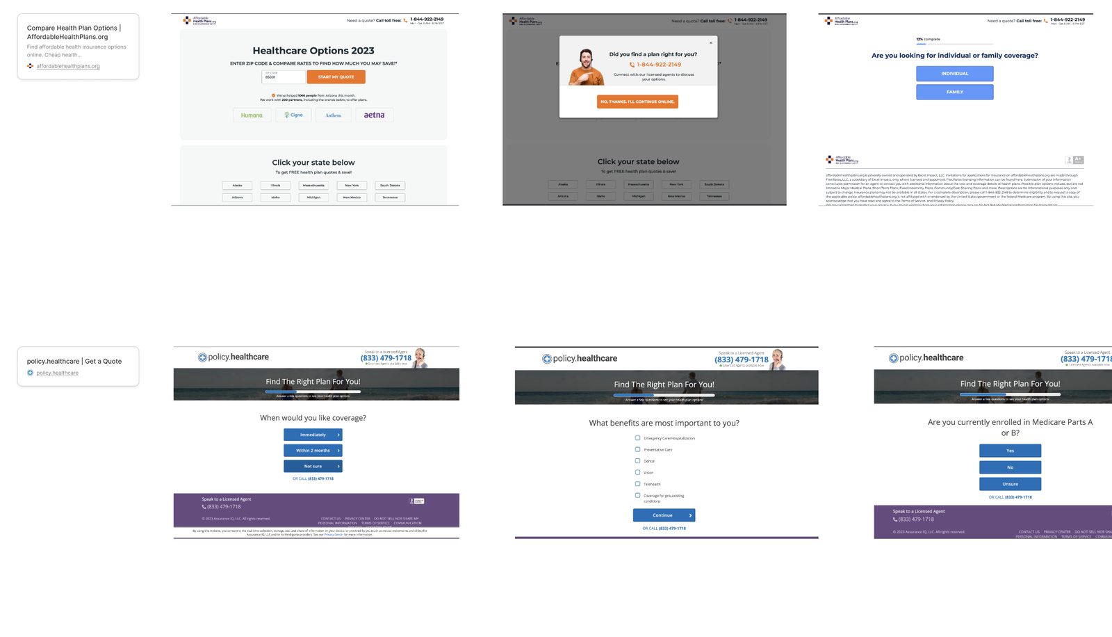 Competitive research screenshot of a rival Medicare plan finder