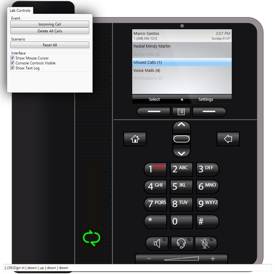 Lync Desktop Phone simulation