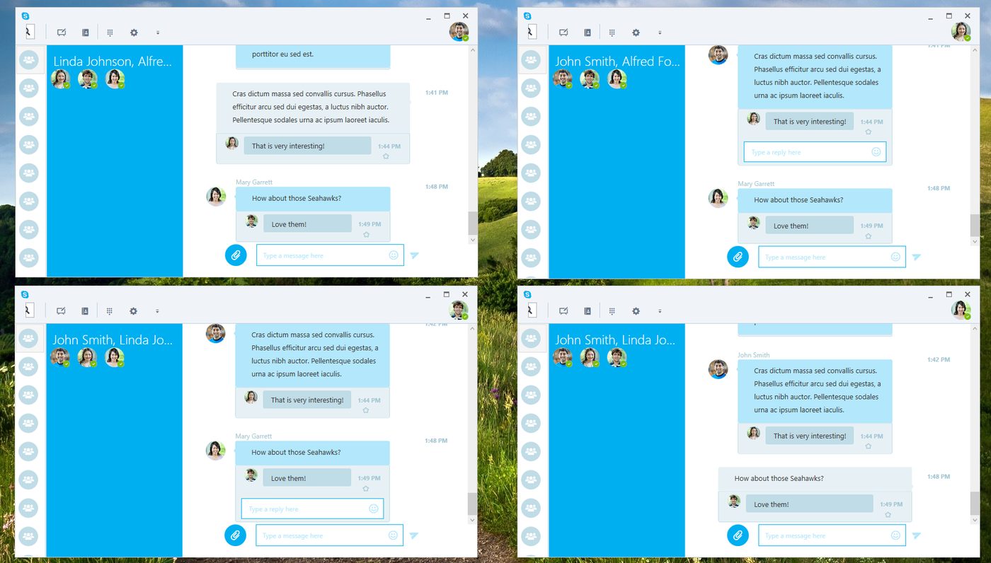 Skype threaded conversation prototype